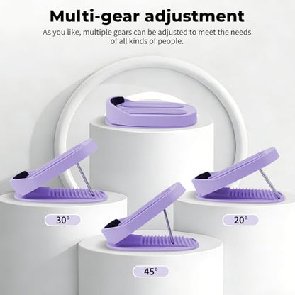 Adjustable Calf Stretcher Slant Board, 15-Level Incline for Ankle Rehab | Lightweight ankle stretch board for shin splints & Achilles tendonitis, home gym travel rehab - color: Purple