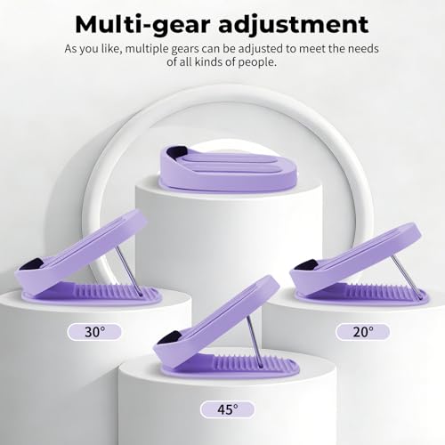 Adjustable Calf Stretcher Slant Board, 15-Level Incline for Ankle Rehab - color: Purple