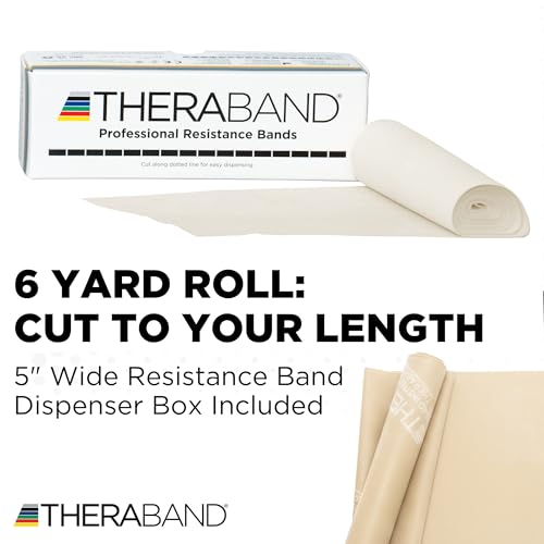THERABAND Resistance Bands Tan, 6 Yard Roll, Upper Body, Physical Therapy - color: Tan - Extra Thin