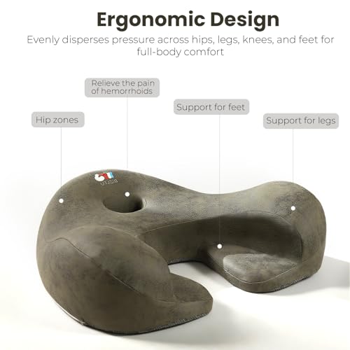 Meditation Cushion Memory Foam Floor Pillow for Cross Legged Sitting - color: Dark Green