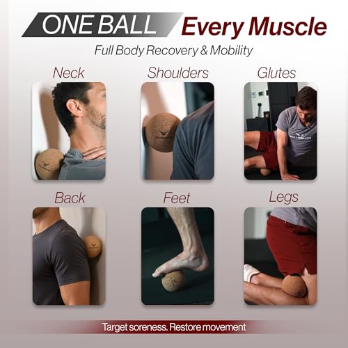 Bullworker 4" Cork Massage and Fitness Ball Recovery Tool - Deep Tissue Muscle Tension Release for Trigger Point, Muscle Soreness, Yoga Therapy, 10 CM | Soreness Relief, Yoga Therapy and Fitness Recovery Tool, 10 cm Massage Ball