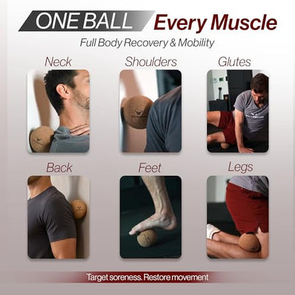 Bullworker 4" Cork Massage and Fitness Ball Recovery Tool - Deep Tissue Muscle Tension Release for Trigger Point, Muscle Soreness, Yoga Therapy, 10 CM | Soreness Relief, Yoga Therapy and Fitness Recovery Tool, 10 cm Massage Ball