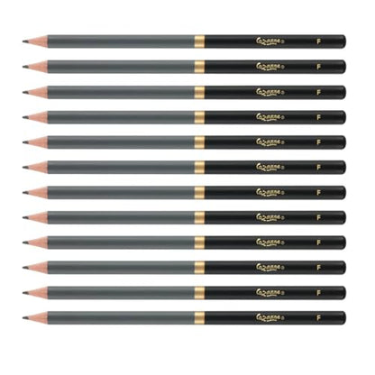 Cezanne Graphite Drawing Pencils Set - F, Set of 12 Break-Resistant Graphite Lead, Easy-to-Sharpen Sketch Pencils, Master Artist Quality Graphite Pencils for Technical and Artistic Drawing - color: F, size: Set of 12