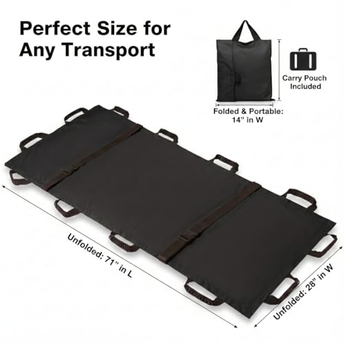 Emergency Patient & Large Dog Transport Stretcher Gurney, 400 lbs - color: Black, size: One-Pack