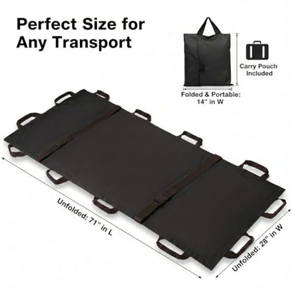 Emergency Patient & Large Dog Transport Stretcher Gurney, 400 lbs - color: Black, size: One-Pack