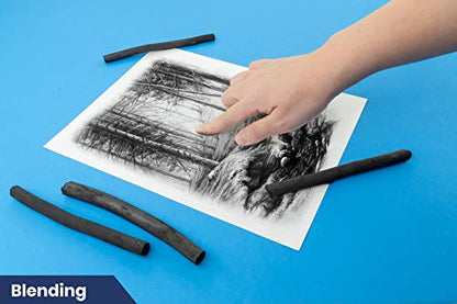 Pacific Arc Large Vine Charcoal Stick 5/Pkg, Soft, Black, Thick Willow Charcoal for Sketching and Drawing - style: Large | 5 Sticks