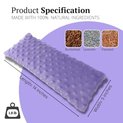 Mumu Wraps Heating Pad Microwavable - Lavender Scented Microwave Heating Pad for Pain Relief, Cramps, Muscle Ache, Joints, Neck, Shoulder, Back Pain, Warm Compress Moist Heat Pack (Lavender)