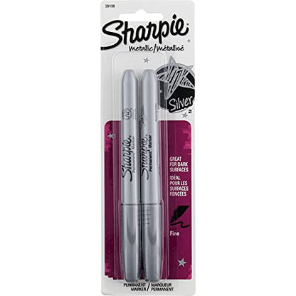 Sharpie Metallic Permanent Markers, Fine Point, Silver, For Black Paper or Dark Surfaces, Arts & Crafts, Posters (Pack of 12) - size: 1 Count (Pack of 12)