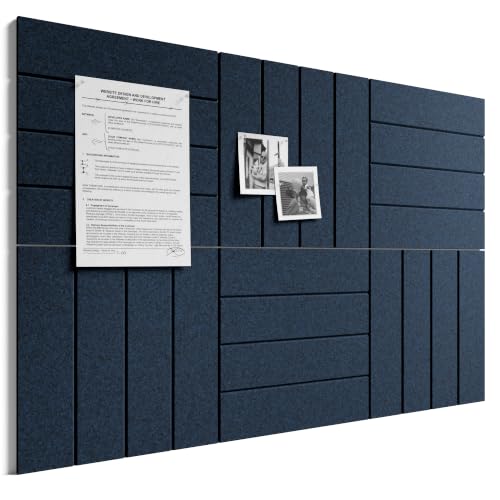 Bumusty 36" x 24" Large Cork Board Alternative, Carbon Blue - color: Carbon Blue, size: Bold-stripe 6-pack