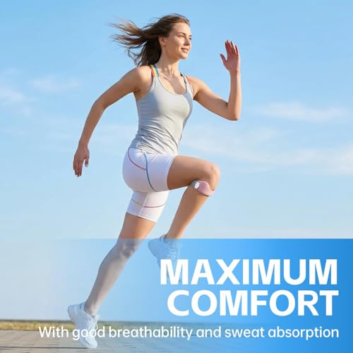 2Pack Silicone Knee Brace for Women - Running Gear,knee Support,release Pain Relief,Non-Slip Patella Band,running Accessories(Pink) - color: Pink