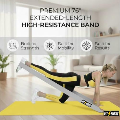 76-Inch Fabric Resistance Band for Full Body Workouts, Wide Non-Slip 120 LB - color: Gray