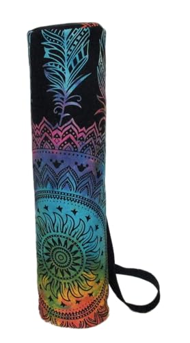 INDIAN CRAFT CASTLE ICC Yoga Mat Bag Carrier Full-Zip Exercise Yoga Mat Carry Bag for Women Men with Multi-Functional Storage Pockets and Adjustable Shoulder Strap 26X6 Inches - style: Multi Dream-catcher