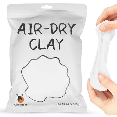 Cutedeer White Air Dry Clay, 1.1lb Foam Modeling Clay, Soft Squishy Molding for Kids Adults, Arts & Crafts Project Slime Supplies(1.1lb - 1 Pack, White) | Soft Molding for Kids Adults, Arts & Crafts Project Slime Supplies(1.1lb - 1 Pack, White) - color: W
