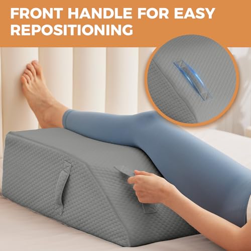 BIEEZZK Leg Elevation Pillow Blood Circulation, 23.6×16.8×8in, Grey - color: Grey