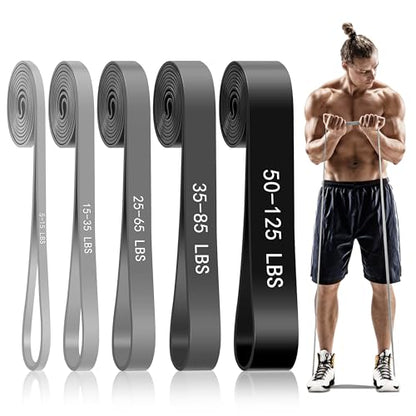 5-Level Resistance Bands for Working Out, Pull Up Assistance Bands - color: Gray Gradient