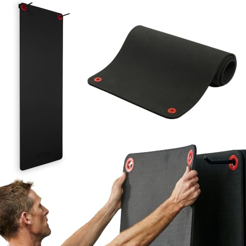 SPRI Hanging Exercise Mats for Gyms, Closed-Cell Foam Yoga & Fitness Mats with Grommets, Thick Workout Mats for Studios & Group Fitness Classes - color: 71" L x 23" W x 5/8" (Black)