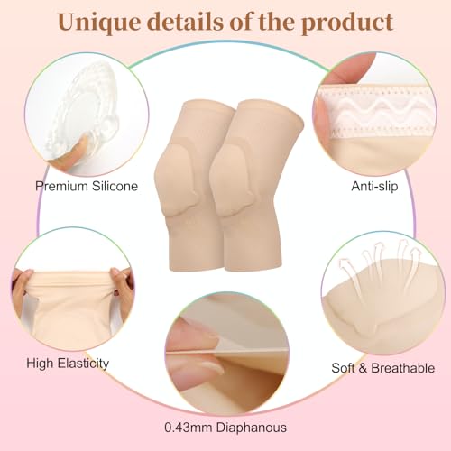 Ultra-thin Dance Knee Sleeves with Gel Pads for Dance, Ballet, Yoga, Cheerleading, Leg Sleeves for Girls，Gift Idea - size: Medium
