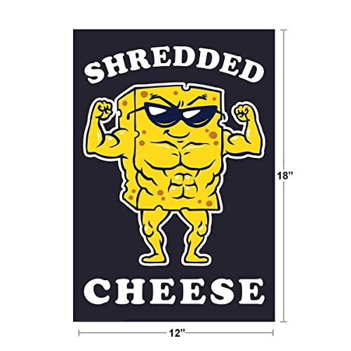 Shredded Cheese Funny Workout Motivation Cool Wall Art Print Poster 12x18 - color: Shredded Cheese | 12390, size: 18"L x 12"W