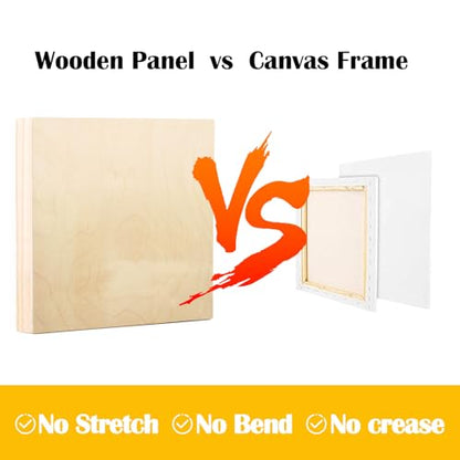 2 Pack 24x24'' Unfinished Gallery Birch Wood Canvas Panels ﻿ | 1 1/2’’ Deep Cradle Boards for Painting, Acrylic Pouring, Art, Burning, Crafts, Epoxy Resin, Laser Engraving Cutting - size: 24*24 2 Pack