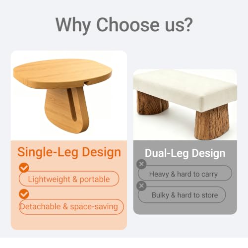 Wood Meditation Bench, Pine Yoga Bench and Meditation Stool, Portable Prayer Bench, Seiza Meditation Chair, Kneeling Seat Chair for Yoga and Home Meditation Practice