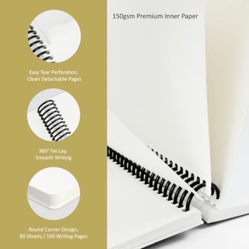 Hardcover Sketchbook,7.2"x8.3"Spiral Bound Drawing Pad,Citrus Moonlight | 150gsm(92lb)Acid-Free Thick Paper,Blank Art Journal for Adults,Artists&Beginners,Ideal for Sketching,Doodling and Mixed Media - color: citrus moonlight