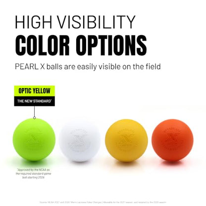 PEARL X Greaseless Lacrosse Balls by Guardian Innovations - Official Ball of NCAA Championships - Meets NOCSAE Standards and SEI/NCAA Certified - color: Orange, size: 3 Pack