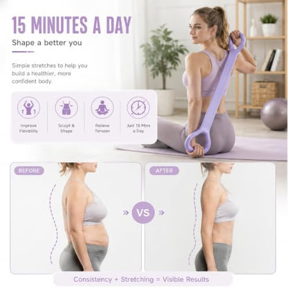 3Pcs Figure 8 Resistance Bands with Handles, Elastic Pull Rope for Home Workout, Yoga, Pilates, Posture Correction & Physical Therapy