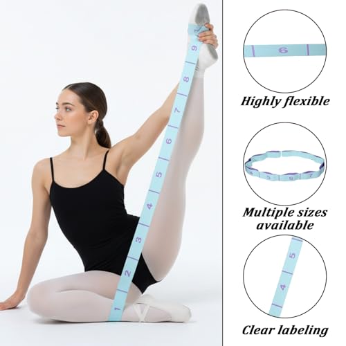 Flexibility Training Equipment, Stretching Band Stretching 11 Loops Leg Stretch Straps Yoga Straps for Physical Therapy Elastic Stretch Bands with Loop for Yoga, Pilates, Ballet, Dance and Fitness