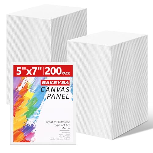 200 Pcs 5x7 Inch Small Canvas Boards for Painting 100% Cotton White | Blank Canvas Panels, Art Supplies for Acrylics Oil Watercolor Tempera Paints - size: 5"x7"- 200pcs