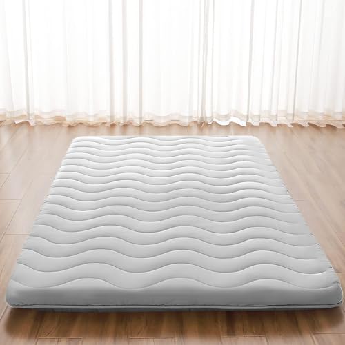 Japanese Futon Floor Mattress, 100% High Density Comfortable Foam, 3.5" Thicken Foldable Mattress Tatami Mat Sleeping Pad, Ideal for Comfort and Support, Kids Floor Lounger Pillow Bed Sofa (Twin） - color: Grey, size: Twin( 80 x 39 )