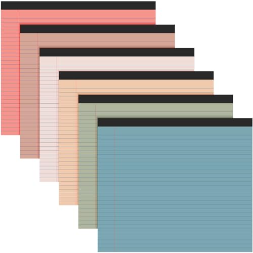 6 Pcs 11" x 9.5" Legal Pads College Ruled Notepad Landscape Notebook Horizontal Lined Notebook 80 Gsm Assorted Colors Paper Pastel Writing Pads for School Office, 40 Sheet (Vintage Color) - color: Vintage Color