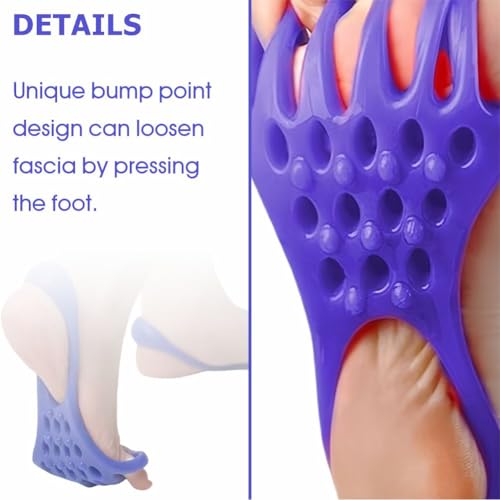 EDWERD Foot Fascia Stretcher Strap Plantar Fasciitis Relief Band for Muscle Relaxation Foot Massage, 5.4" L x 4.9" W, 4 Pcs (Blue) - color: Blue