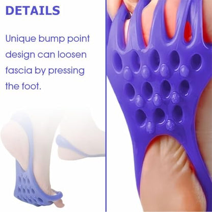 EDWERD Foot Fascia Stretcher Strap Plantar Fasciitis Relief Band for Muscle Relaxation Foot Massage, 5.4" L x 4.9" W, 4 Pcs (Blue) - color: Blue