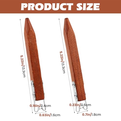 Pottery Trimming Tool for Clay and Ceramics Bottom Foot, 2 Pcs Clay Wheel Throwing Carving Scraper, Stainless Steel Shaper with Red Sandalwood Handle for Bowl Cup Vase, 4mm & 6mm