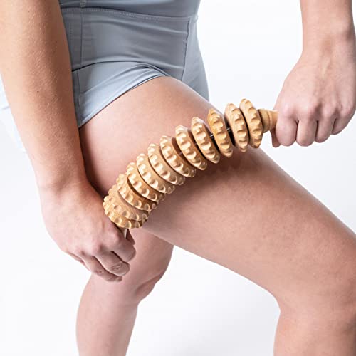Body Back Wooden Curved Therapy Roller, Massage Tool for Muscle Pain Relief - size: Curved