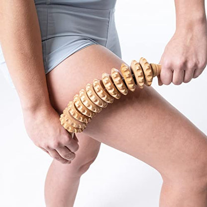 Body Back Wooden Curved Therapy Roller, Massage Tool for Muscle Pain Relief - size: Curved