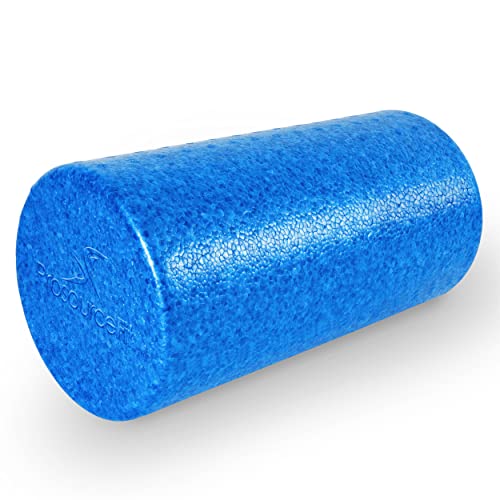 ProsourceFit High Density Foam Rollers 12 - inches long, Firm Full Body Athletic Massager for Back Stretching, Yoga, Pilates, Post Workout Trigger Point Release, Blue - color: Blue, size: 12"H x 6"D