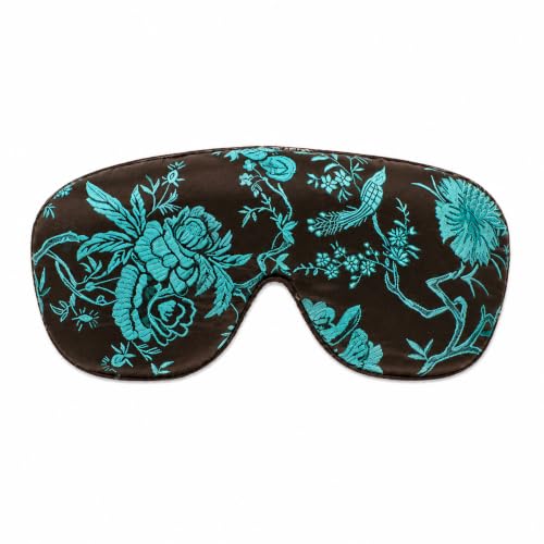 Opulence Weighted Sleep Eye Mask with Flaxseed Filling, Satin & Velvet, Adjustable Strap, Light Blocking for Meditation, Hot & Cold Therapy, Travel - Birds in Paradise - color: Birds in Paradise