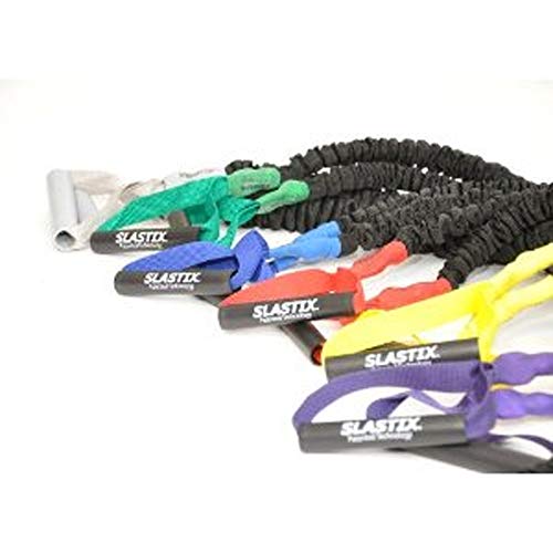 Stroops Slastix Toner Resistance Bands with Handles | Safe Sleeve Exercise Bands for Strength Training, Full Body Workouts, and Home Gym Fitness - color: Black, size: Very Heavy