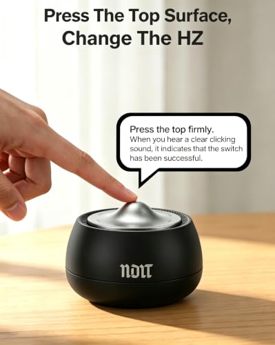 NDLT Portable Electronic Tibetan Singing Bowl, 8 Healing Frequencies (369-963Hz), Auto & Manual Modes, Vibration Therapy with Timer, USB-C Rechargeable Meditation Device for Yoga, Relaxation and Reiki - color: Black HZ