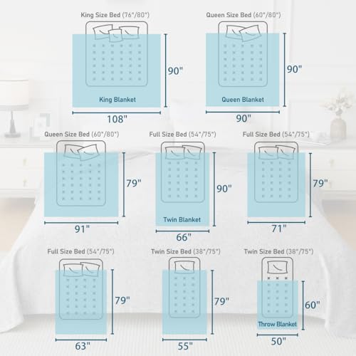 KAWAHOME Summer Sweatshirt King Size Blanket for Bed Lightweight Soft Thin | Breathable Jersey Blankets for Hot Sleepers in Air-Conditioned Room, Home Decor Holiday Gift, 108 X 90 Inches, Heather Grey - color: Heather Grey, size: King ( 108" × 90“ )