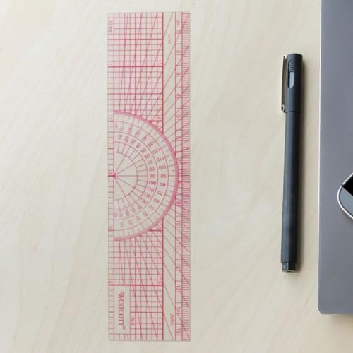 Westcott W-8 Engineers’ Protractor Ruler, 6 in (Pack of 2) - size: 1 Count (Pack of 2)