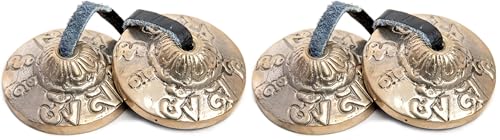 Tingsha Cymbals Bells - Easy To Play - Meditation Mindfulness Bronze Chime For Chakra Healing Sound Bath Spiritual Gifts Handcrafted Tibetan By Himalayan Bazaar (Pack of 2) - size: 1.6 Inches (Pack of 2)