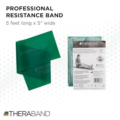 THERABAND Professional Resistance Band, Green Level 3 Heavy, 5 ft Exercise - color: Level 4 / Extra Heavy - Green