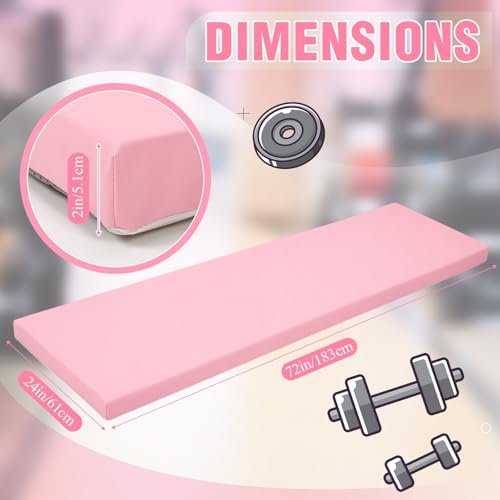 Lyrow 2 Inch Thick Yoga Mat 72x24 with Carry Strap Foam - color: Peach Pink