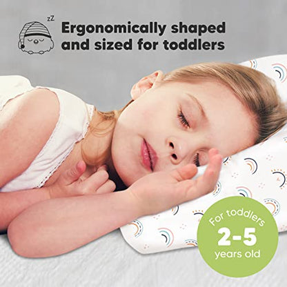 Toddler Pillow with Pillowcase 13x18 My Little Dreamy Pillow(Jolly Rainbow) - color: Jolly Rainbow