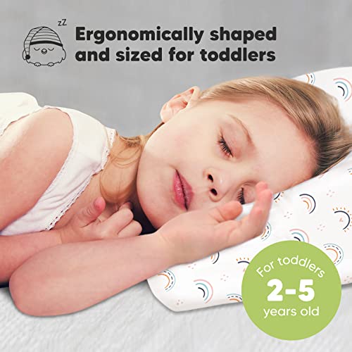 Toddler Pillow with Pillowcase 13x18 My Little Dreamy Pillow(Jolly Rainbow) - color: Jolly Rainbow