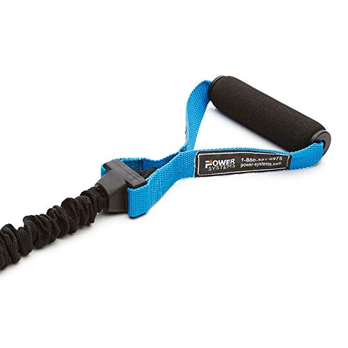Power Systems Covered Resistance Tube with Handles, 48 Inch, Nylon Sleeve Protected Exercise Band for Strength Training, Physical Therapy, Stretching, 6 Color Coded Resistance Levels - color: Heavy