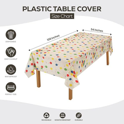Utopia Kitchen Plastic Table Cloth Disposable [Birthday Check, 12 Pack] | 54x108 Inch Rectangle Tablecloth Waterproof Stain Resistant Party Table Cover - color: Birthday, size: 54X108 Inch - 12PC
