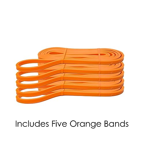 Pull Up Assistance Bands - Commercial Gym Quality 41" Loop Exercise Pull-Up Bands - 4 Different Resistance Levels to Choose from - color: 5 Pack #1 Orange - 5-15 lb